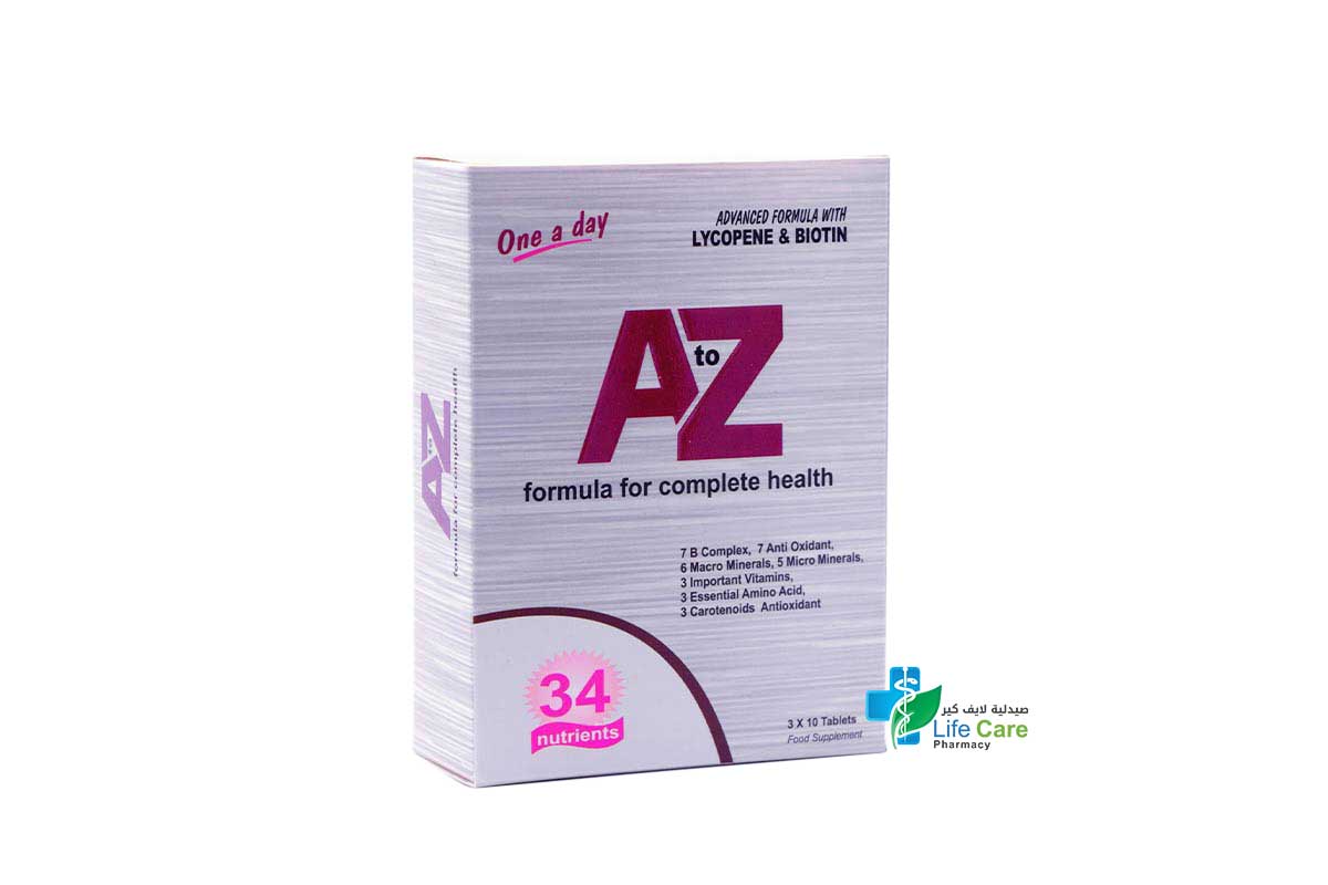 A TO Z MULTIVITAMINS 30 TABLETS - Life Care Pharmacy
