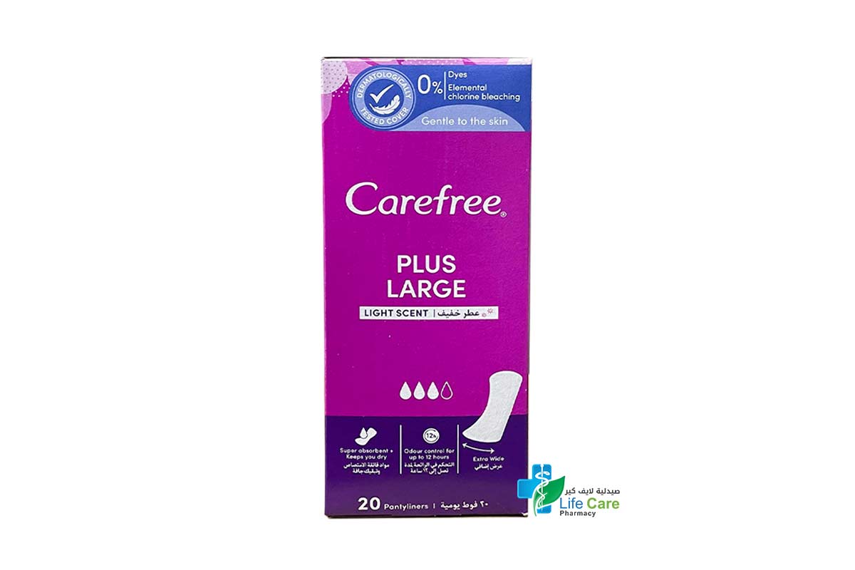 CAREFREE PLUS LARGE LIGHT SCENT 20 PIECES - Life Care Pharmacy