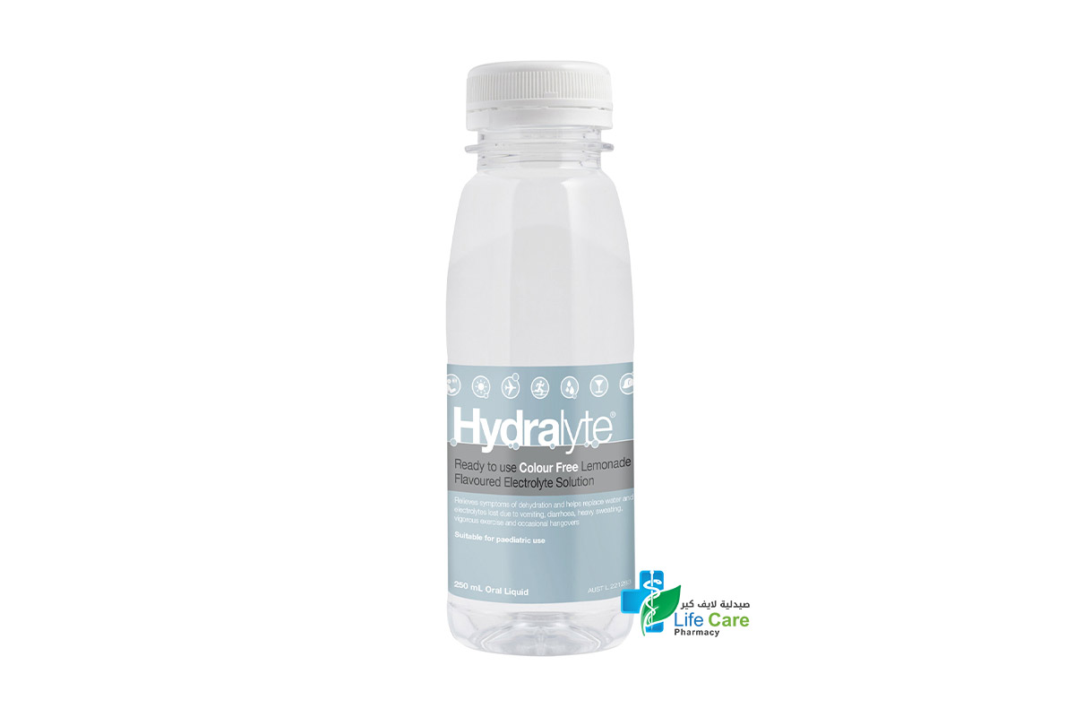 HYDRALYTE COLOUR FREE LEMONADE FLAVOURED 250ML - Life Care Pharmacy