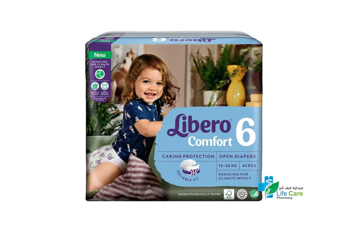 LIBERO COMFORT NO 6 13 TO 20 KG 42 DIAPERS - Life Care Pharmacy