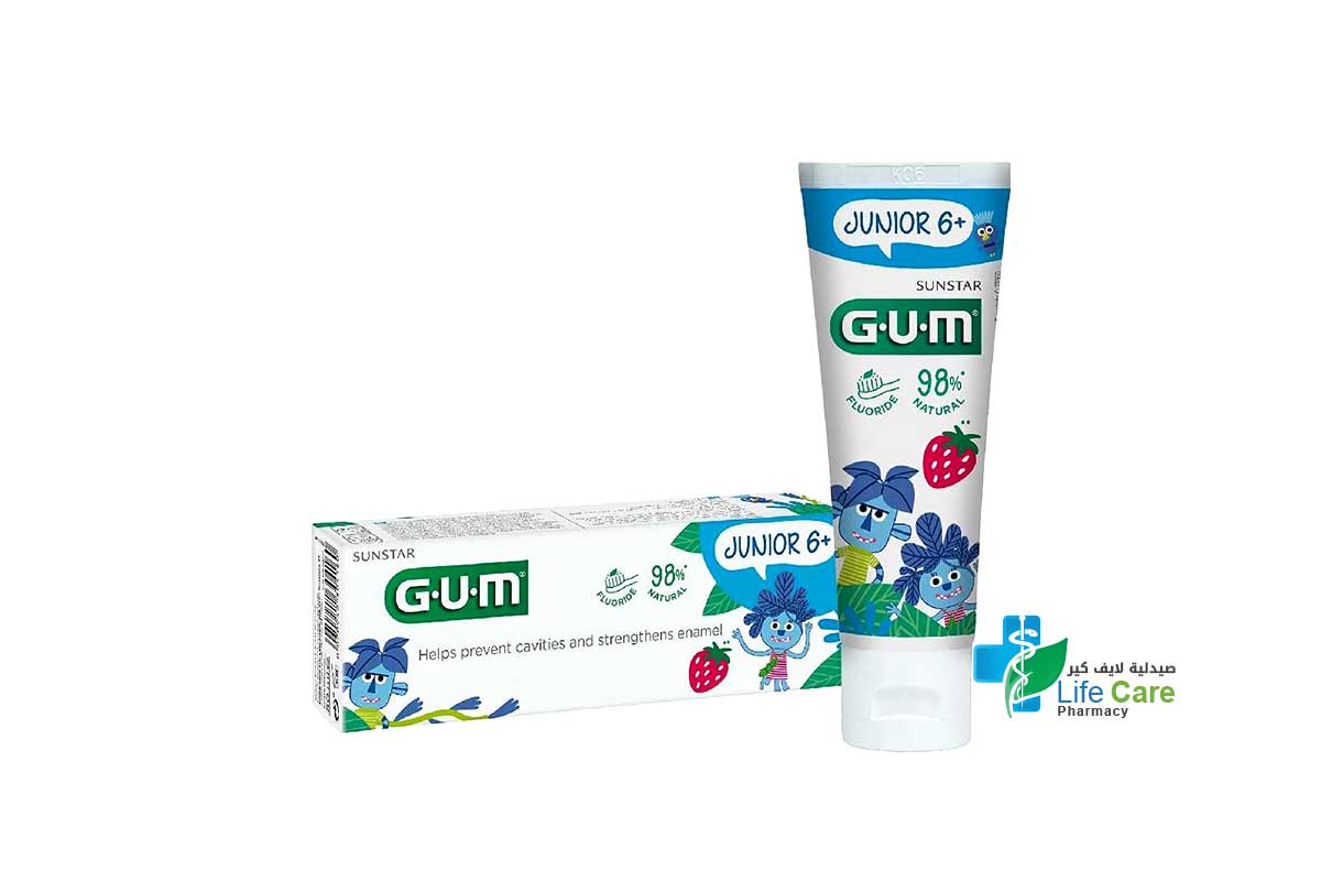GUM JUNIOR TOOTHPASTE 6 YEARS UP 50 ML - Life Care Pharmacy