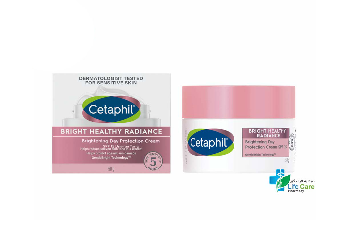 CETAPHIL BRIGHT HEALTHY RADIANCE FACE DAY CREAM SPF15 50GM - Life Care Pharmacy