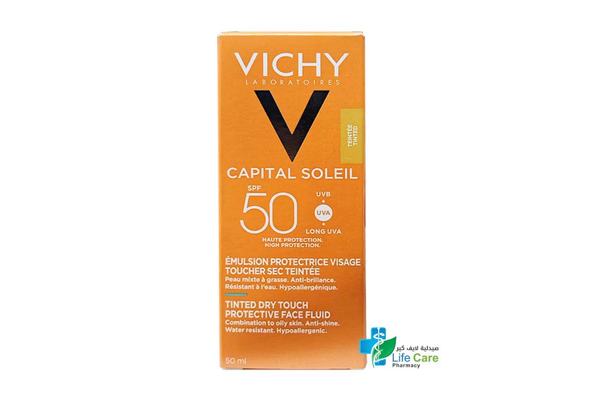 VICHY CAPITAL SOLEIL FACE BB TINTED DRY TOUCH SPF 50  50 ML - Life Care Pharmacy