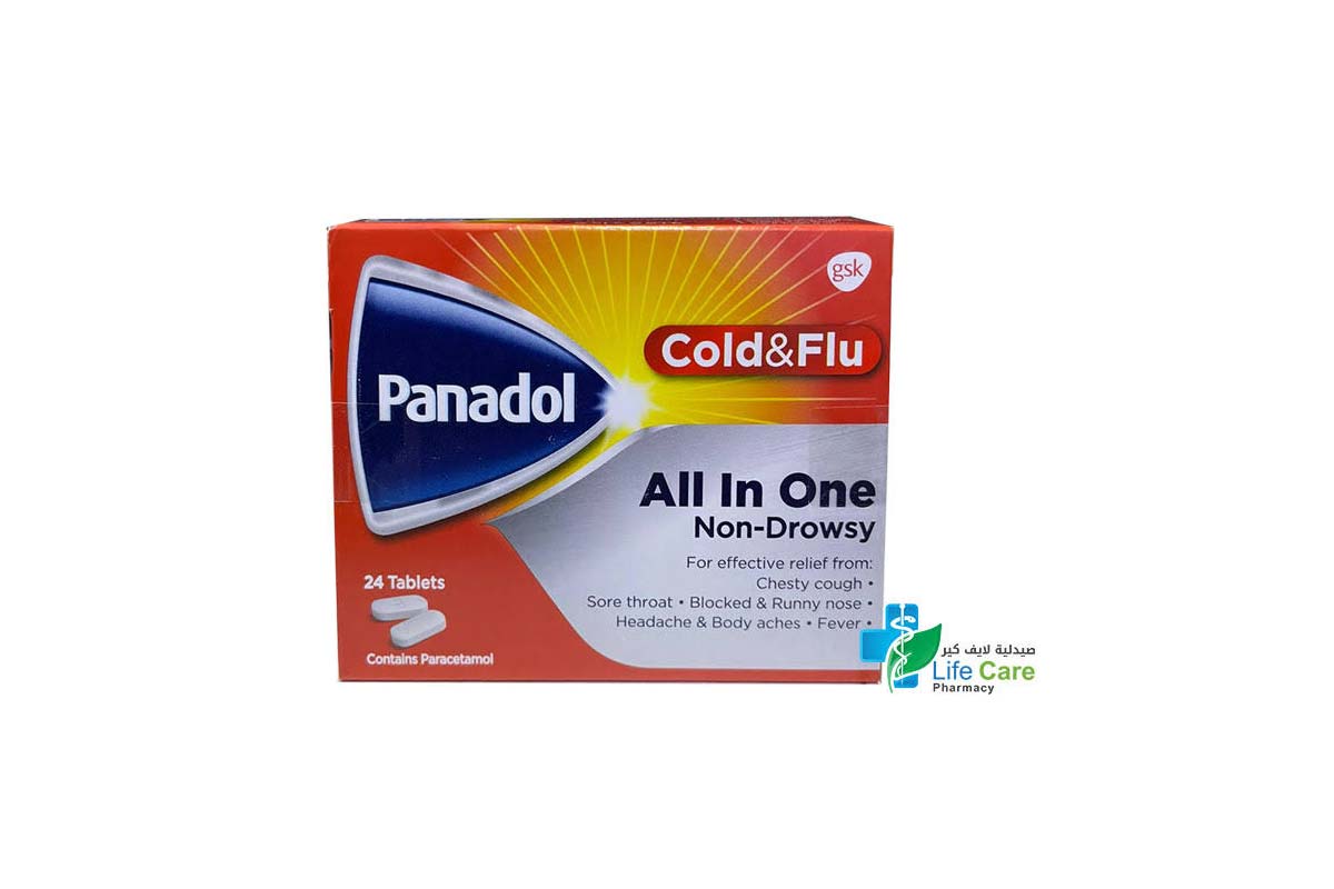 PANADOL COLD AND FLU ALL IN ONE 24 CAPLETS - Life Care Pharmacy