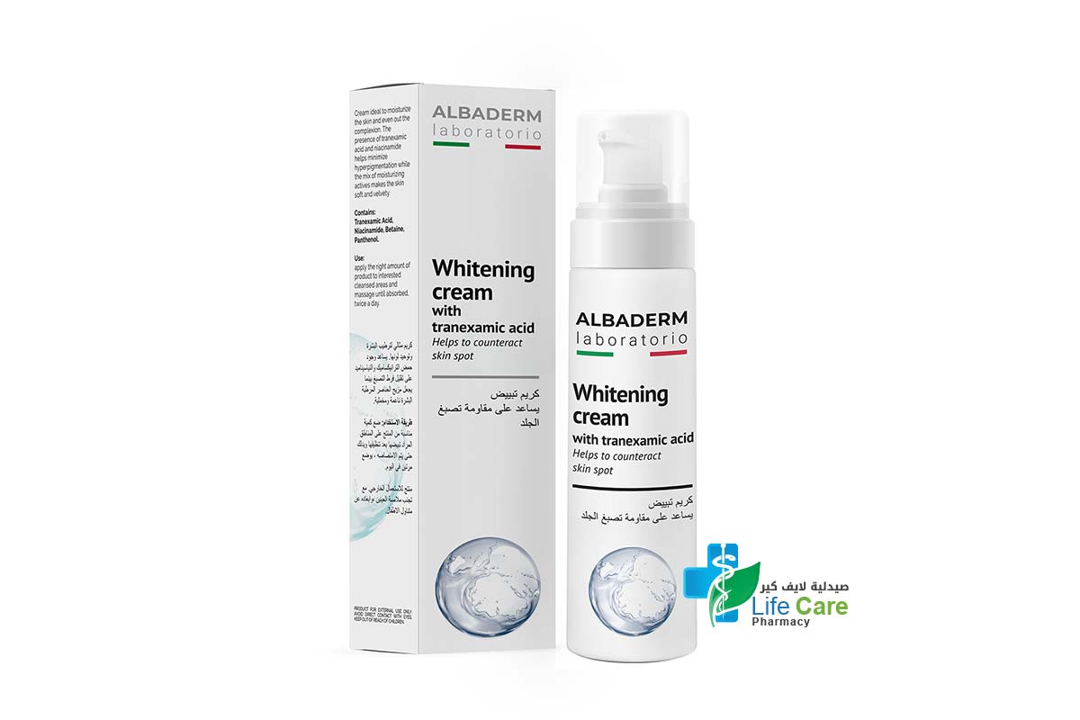 ALBADERM WHITENING CREAM WITH TRANEXAMIC ACID AND NIACINAMIDE 30 ML - Life Care Pharmacy